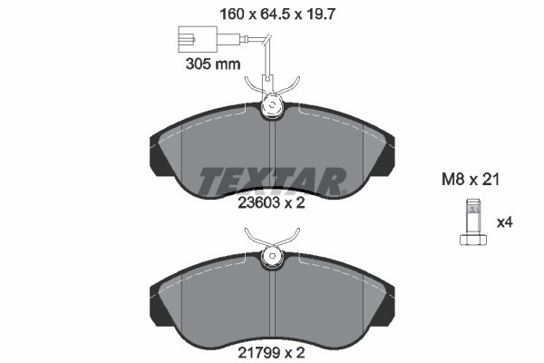 Brake Pad Set, disc brake TEXTAR 2360301