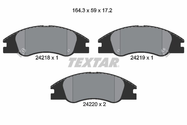 Brake Pad Set, disc brake TEXTAR 2421801