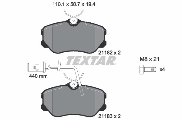 Brake Pad Set, disc brake TEXTAR 2118204