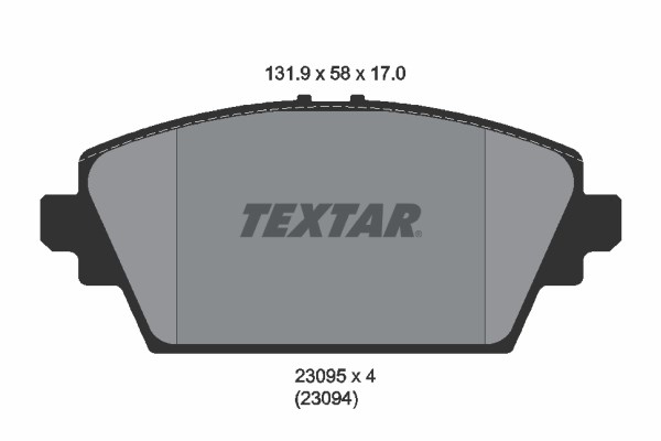 Brake Pad Set, disc brake TEXTAR 2309501