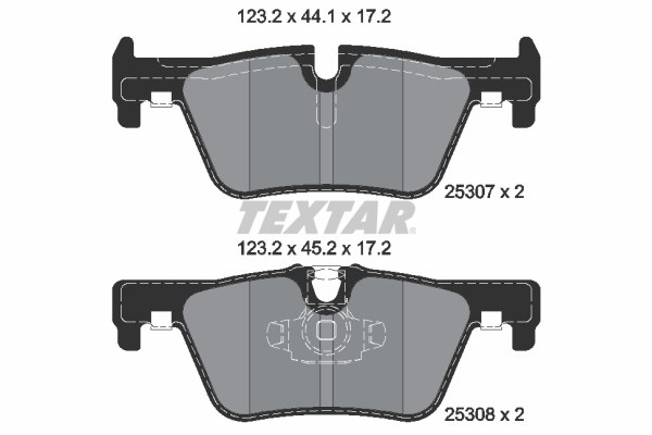 Brake Pad Set, disc brake TEXTAR 2530701