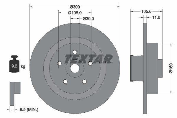 Brake Disc TEXTAR 92252903