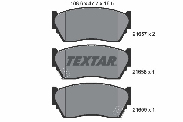 Brake Pad Set, disc brake TEXTAR 2165701