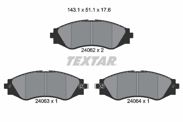 Brake Pad Set, disc brake TEXTAR 2406201