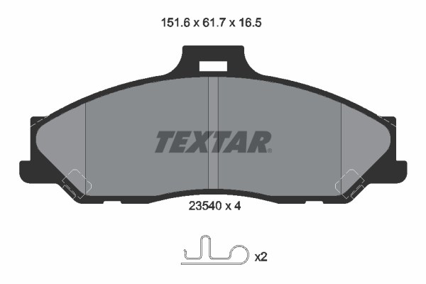 Brake Pad Set, disc brake TEXTAR 2354001