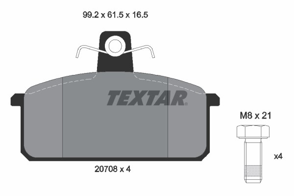 Brake Pad Set, disc brake TEXTAR 2070803