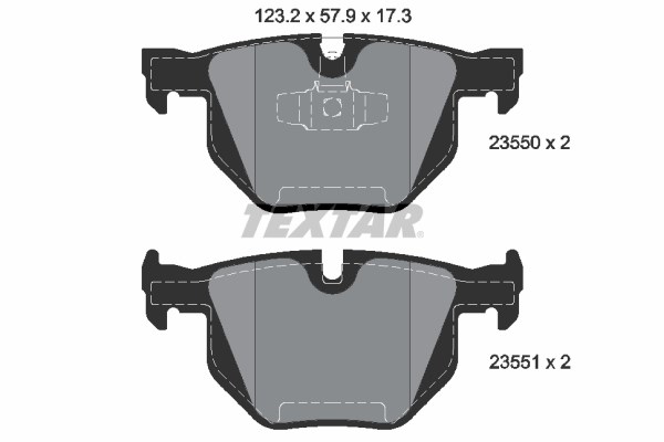 Brake Pad Set, disc brake TEXTAR 2355001