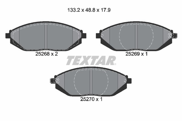 Brake Pad Set, disc brake TEXTAR 2526801