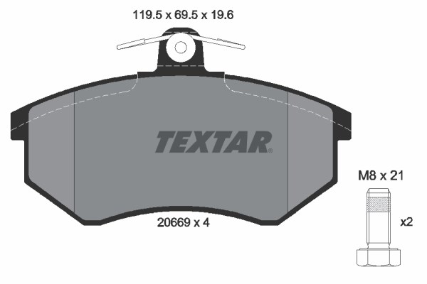 Brake Pad Set, disc brake TEXTAR 2066921