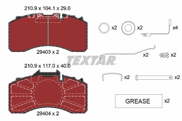 Brake Pad Set, disc brake TEXTAR 2940301 2