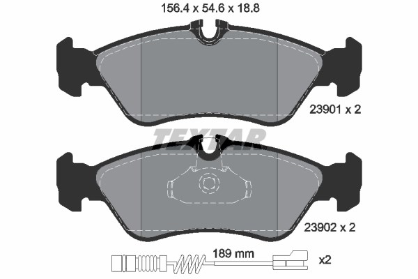 Brake Pad Set, disc brake TEXTAR 2390101