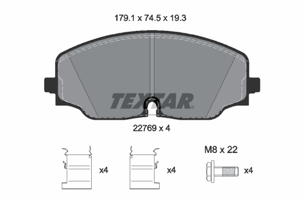 Brake Pad Set, disc brake TEXTAR 2276901