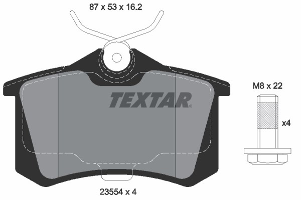 Brake Pad Set, disc brake TEXTAR 2355406