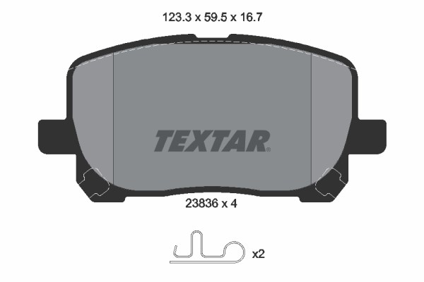 Brake Pad Set, disc brake TEXTAR 2383601