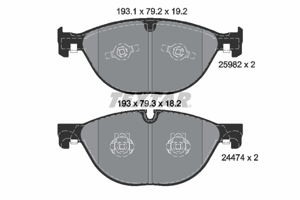Brake Pad Set, disc brake TEXTAR 2598201