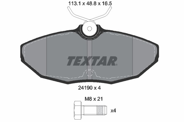 Brake Pad Set, disc brake TEXTAR 2419001