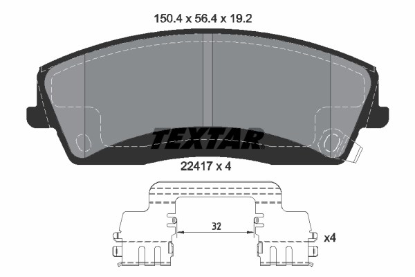 Brake Pad Set, disc brake TEXTAR 2241701