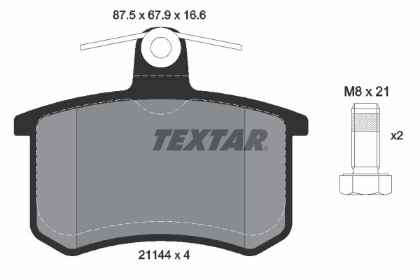 Brake Pad Set, disc brake TEXTAR 2114401