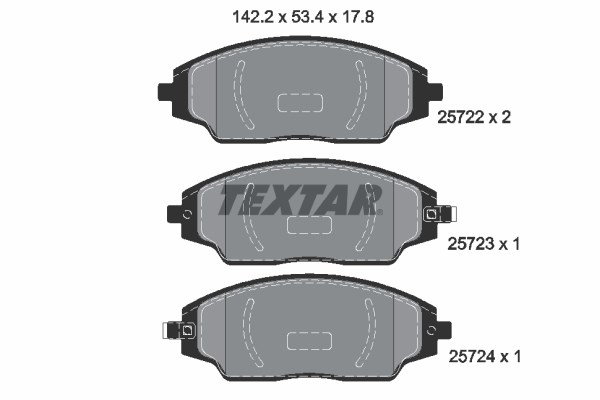 Brake Pad Set, disc brake TEXTAR 2572201