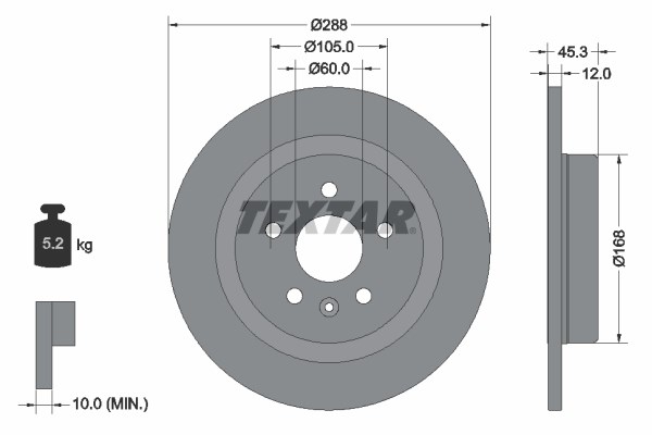 Brake Disc TEXTAR 92275203