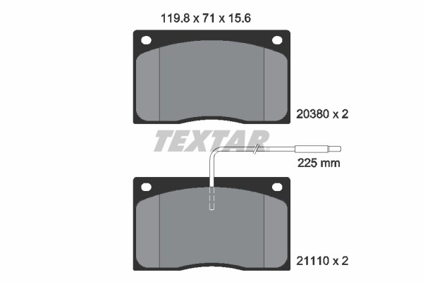 Brake Pad Set, disc brake TEXTAR 2038002