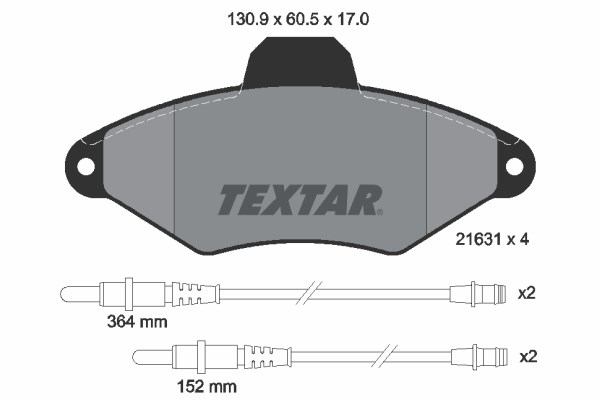 Brake Pad Set, disc brake TEXTAR 2163102