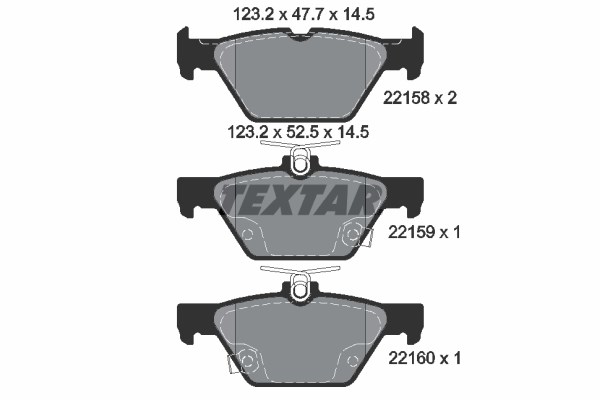 Brake Pad Set, disc brake TEXTAR 2215801