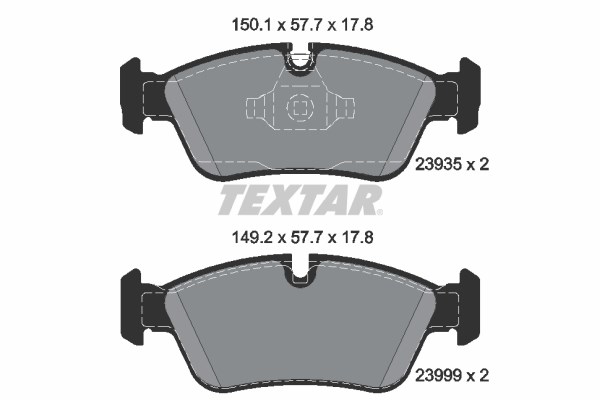 Brake Pad Set, disc brake TEXTAR 2393501