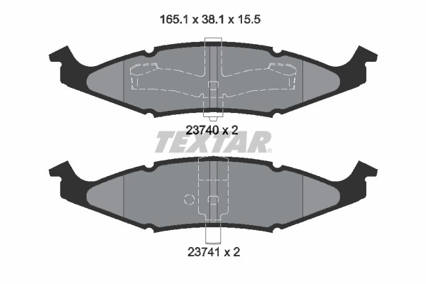 Brake Pad Set, disc brake TEXTAR 2374001