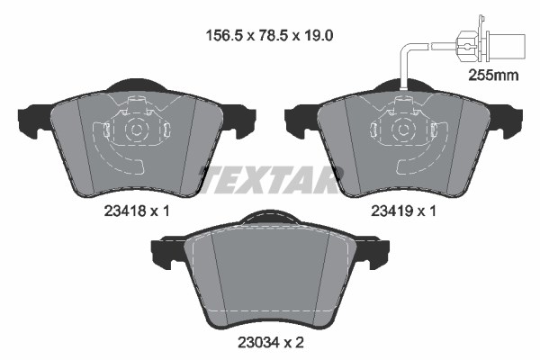 Brake Pad Set, disc brake TEXTAR 2341801