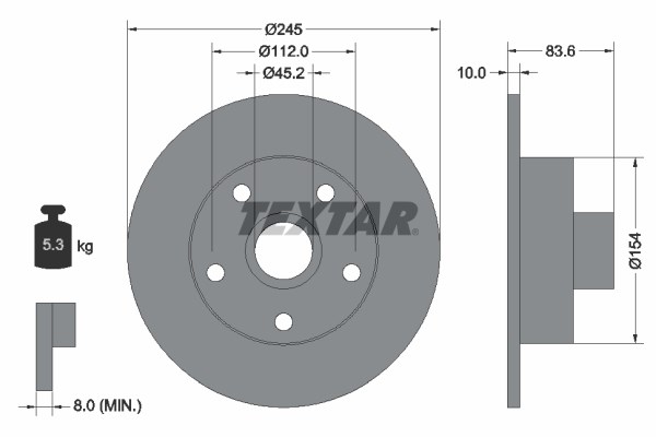 Brake Disc TEXTAR 92072103