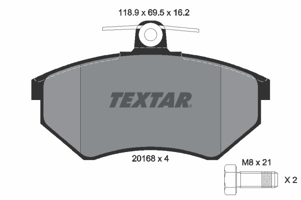 Brake Pad Set, disc brake TEXTAR 2016801