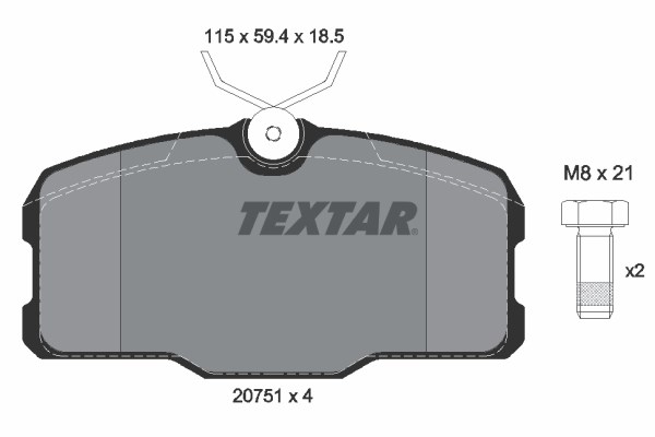 Brake Pad Set, disc brake TEXTAR 2075101
