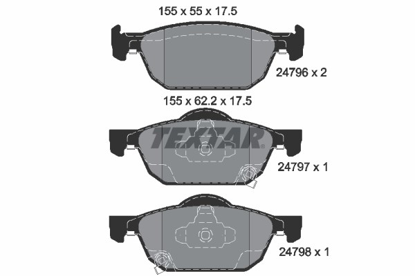 Brake Pad Set, disc brake TEXTAR 2479601