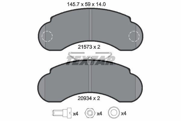 Brake Pad Set, disc brake TEXTAR 2157302