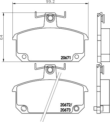Brake Pad Set, disc brake TEXTAR 2067101