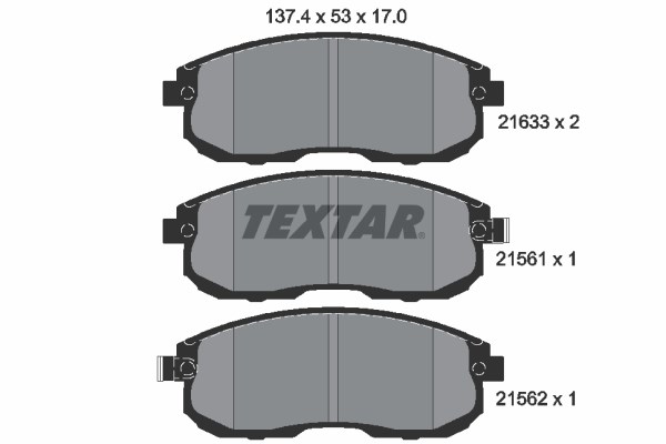 Brake Pad Set, disc brake TEXTAR 2156101
