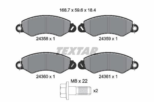Brake Pad Set, disc brake TEXTAR 2435801