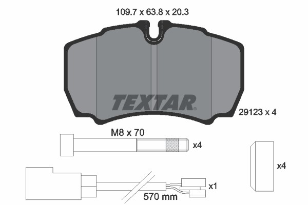 Brake Pad Set, disc brake TEXTAR 2912307 2
