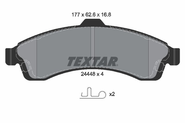 Brake Pad Set, disc brake TEXTAR 2444801