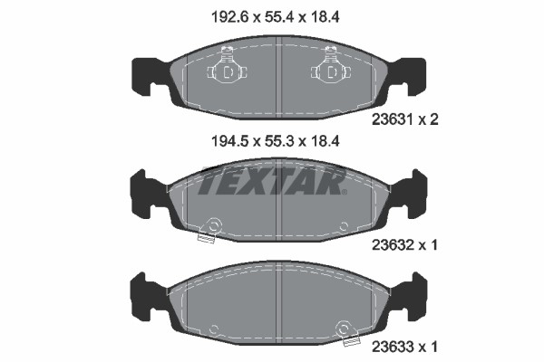 Brake Pad Set, disc brake TEXTAR 2363101
