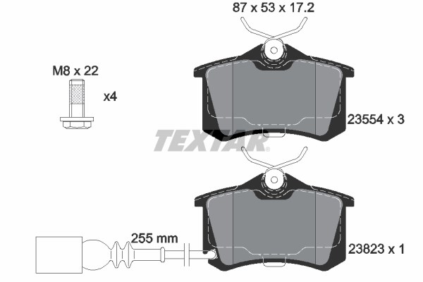 Brake Pad Set, disc brake TEXTAR 2382301