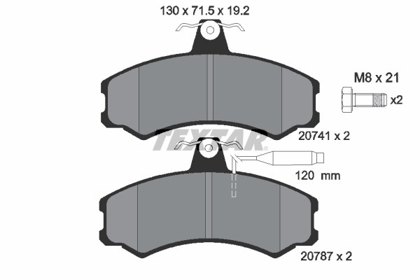 Brake Pad Set, disc brake TEXTAR 2074101