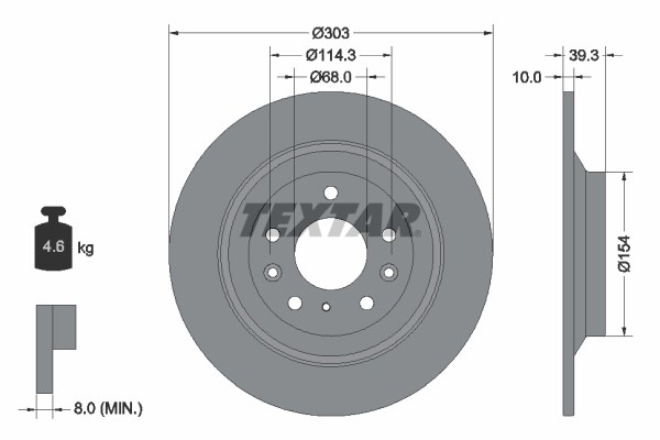 Brake Disc TEXTAR 92324803