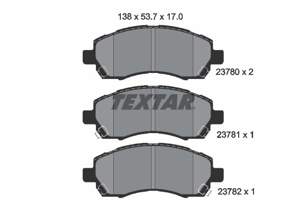 Brake Pad Set, disc brake TEXTAR 2378001