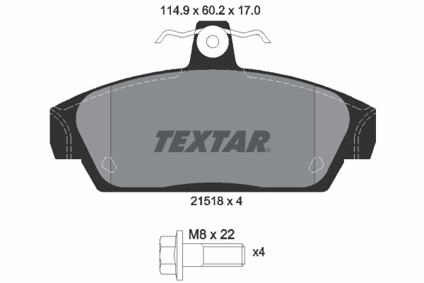 Brake Pad Set, disc brake TEXTAR 2151801