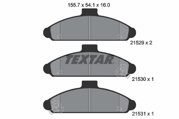 Brake Pad Set, disc brake TEXTAR 2152901