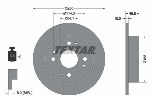 Brake Disc TEXTAR 92081700