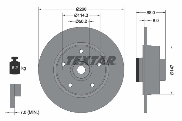 Brake Disc TEXTAR 92196003