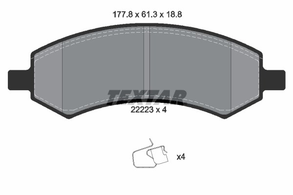 Brake Pad Set, disc brake TEXTAR 2222301